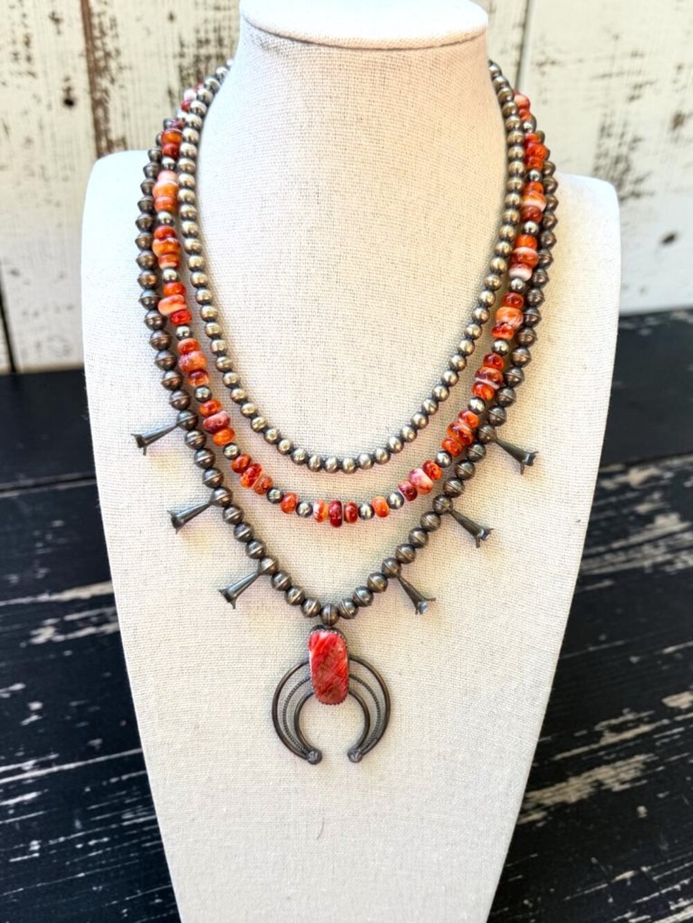 FULL Red & Orange Spiny Oyster Navajo Stack Deal- All Three Pieces!